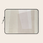 Modern Minimalism Beige White Organic Shapes Laptop Sleeve Gallery Image 1