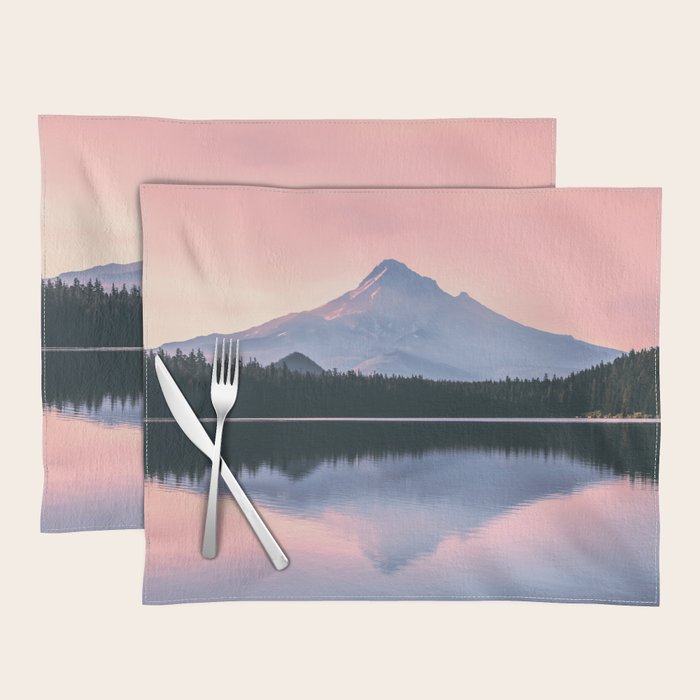 Mount Hood Pastel Sunset - Cascade Mountain Adventure Placemat Gallery Image 1