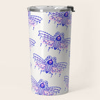 Death's Head Hawkmoth - Indigo & Pink Palette Travel Mug Gallery Image 2