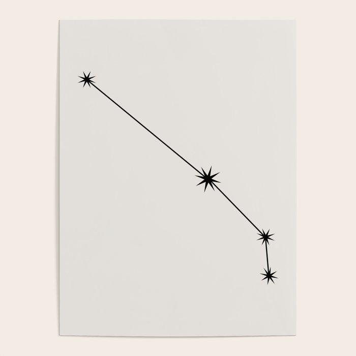 Aries Zodiac Star Constellation Line Art White Poster Gallery Image 4