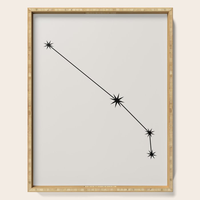 Aries Zodiac Star Constellation Line Art White Serving Tray Gallery Image 1