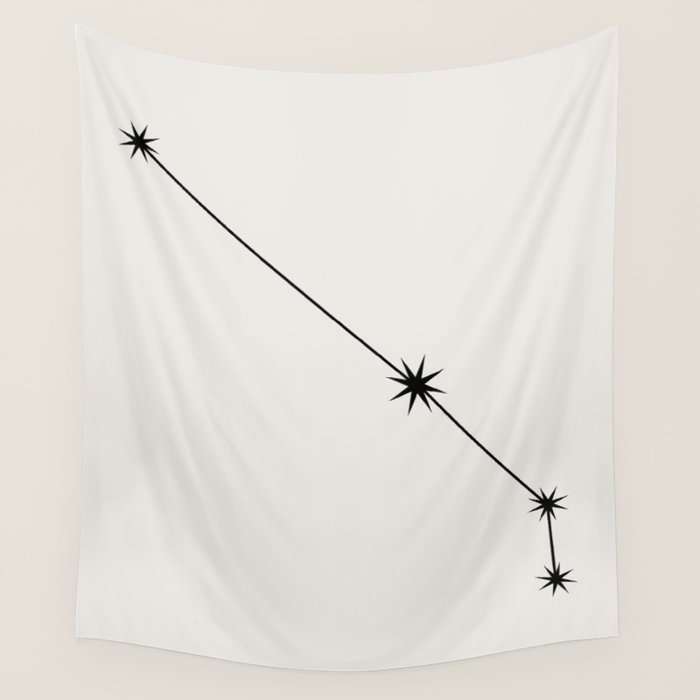 Aries Zodiac Star Constellation Line Art White Wall Tapestry Gallery Image 4