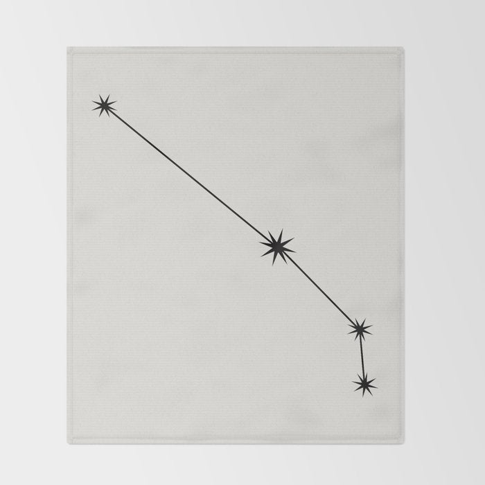 Aries Zodiac Star Constellation Line Art White Throw Blanket Gallery Image 2