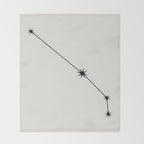 Aries Zodiac Star Constellation Line Art White Throw Blanket Gallery Image 2