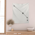 Aries Zodiac Star Constellation Line Art White Wall Tapestry Gallery Image 2