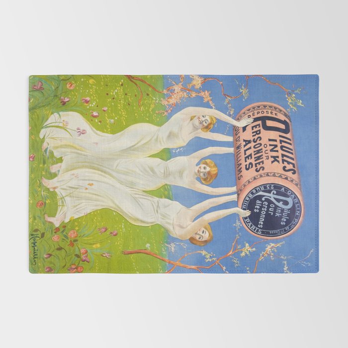 Antique Ad Poster Pink Pills for Pale People Rug Gallery Image 2