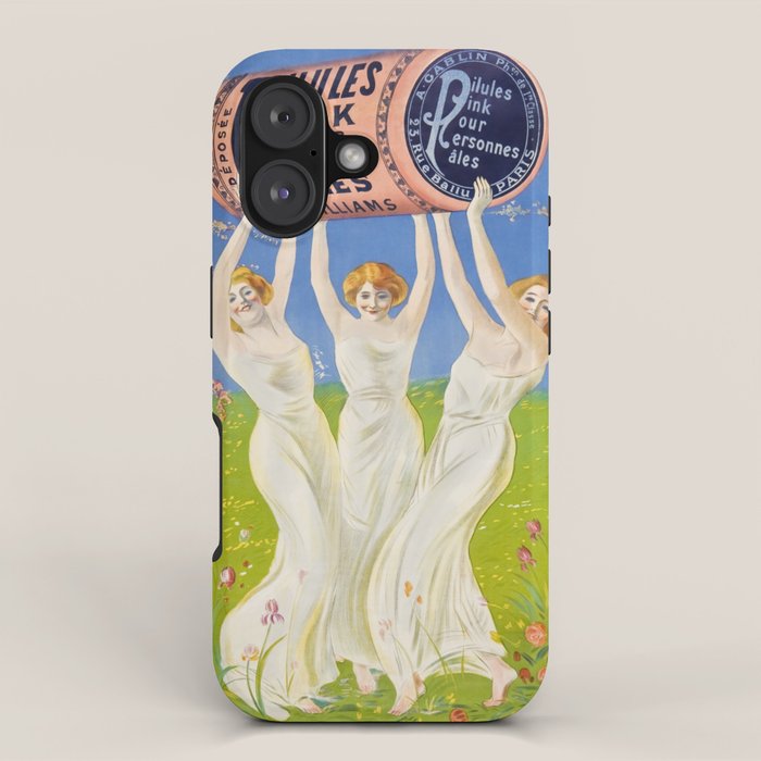 Antique Ad Poster Pink Pills for Pale People iPhone Case Gallery Image 1