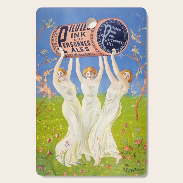 Antique Ad Poster Pink Pills for Pale People Cutting Board Gallery Image 1
