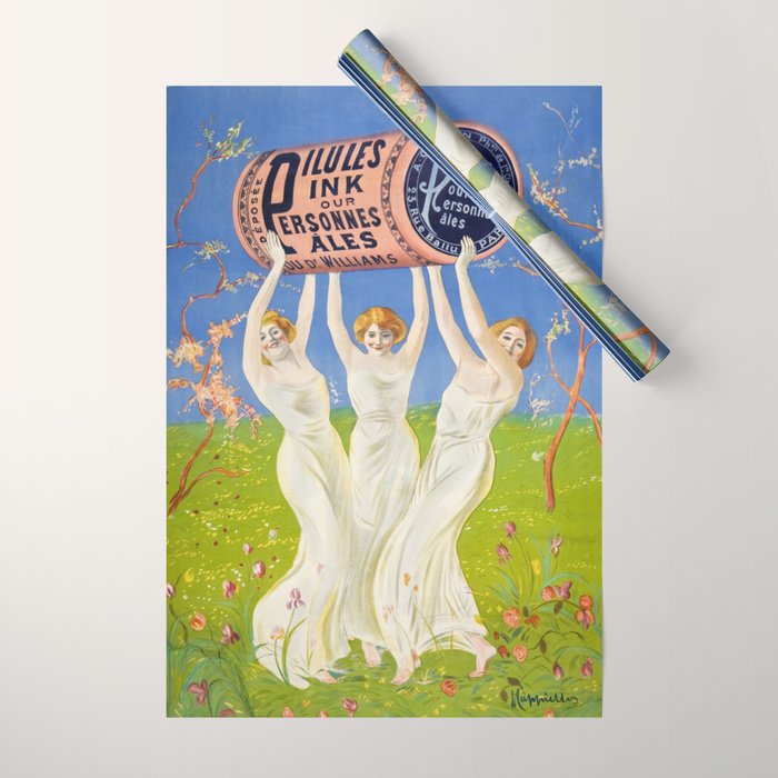 Antique Ad Poster Pink Pills for Pale People Wrapping Paper Gallery Image 1