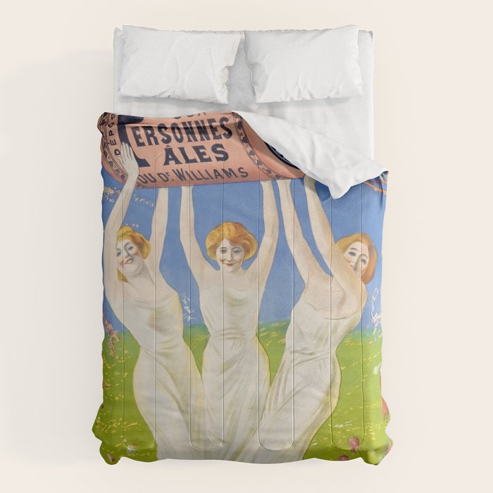 Antique Ad Poster Pink Pills for Pale People Comforter Gallery Image 6