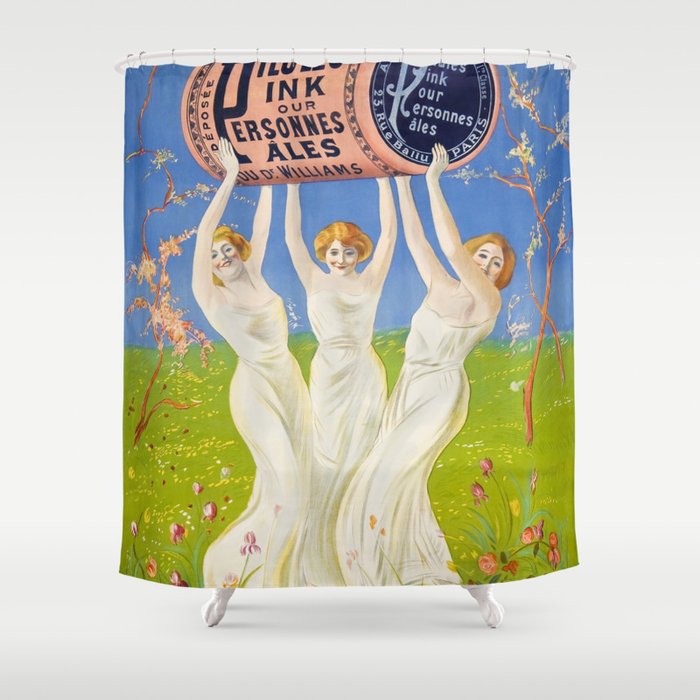 Antique Ad Poster Pink Pills for Pale People Shower Curtain Gallery Image 1