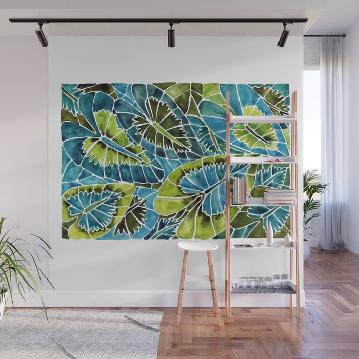 Schismatoglottis Calyptrata - Teal Palette Wall Mural Gallery Image 1