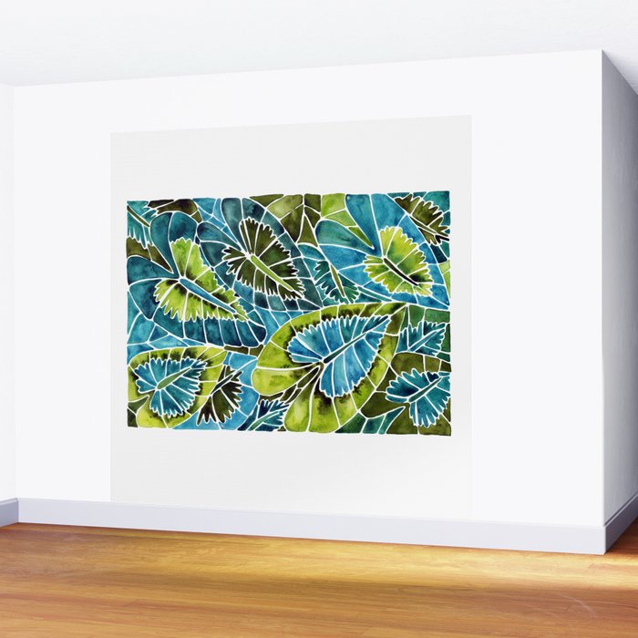 Schismatoglottis Calyptrata - Teal Palette Wall Mural Gallery Image 2
