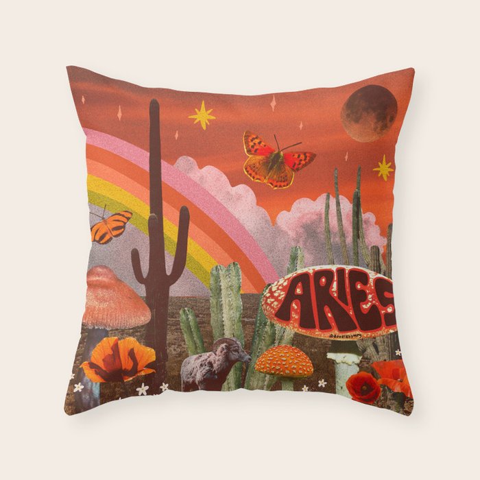 Aries Collage Throw Pillow Gallery Image 1