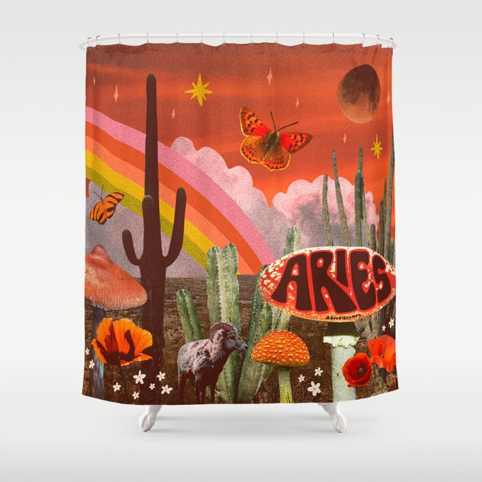 Aries Collage Shower Curtain Gallery Image 1
