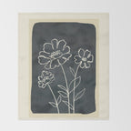 Sketch Line Flowers 4 Throw Blanket Gallery Image 2