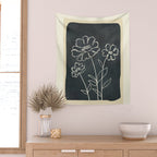 Sketch Line Flowers 4 Wall Tapestry Gallery Image 2