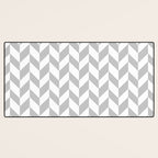 Herringbone (Gray & White Pattern) Desk Mat Gallery Image 3
