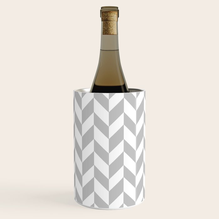 Herringbone (Gray & White Pattern) Wine Chiller Gallery Image 1