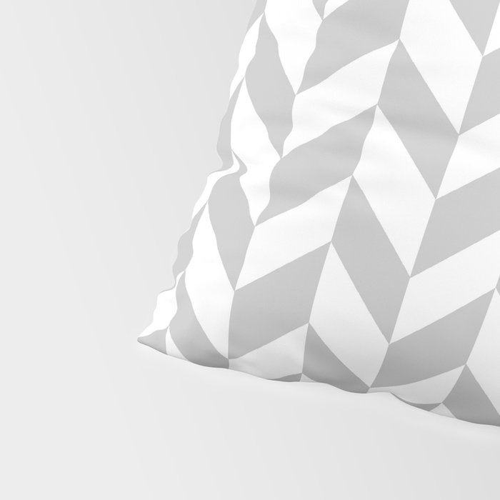 Herringbone (Gray & White Pattern) Pillow Sham Gallery Image 4
