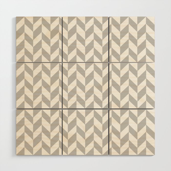 Herringbone (Gray & White Pattern) Wood Wall Art Gallery Image 1