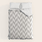 Herringbone (Gray & White Pattern) Duvet Cover Gallery Image 6