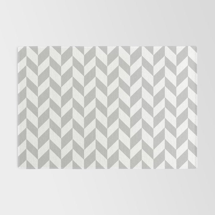 Herringbone (Gray & White Pattern) Rug Gallery Image 2