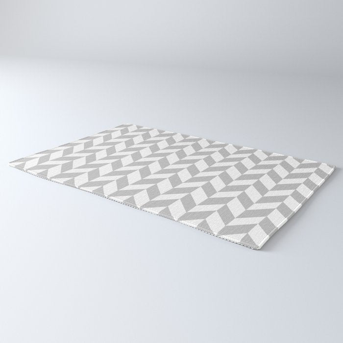 Herringbone (Gray & White Pattern) Rug Gallery Image 3