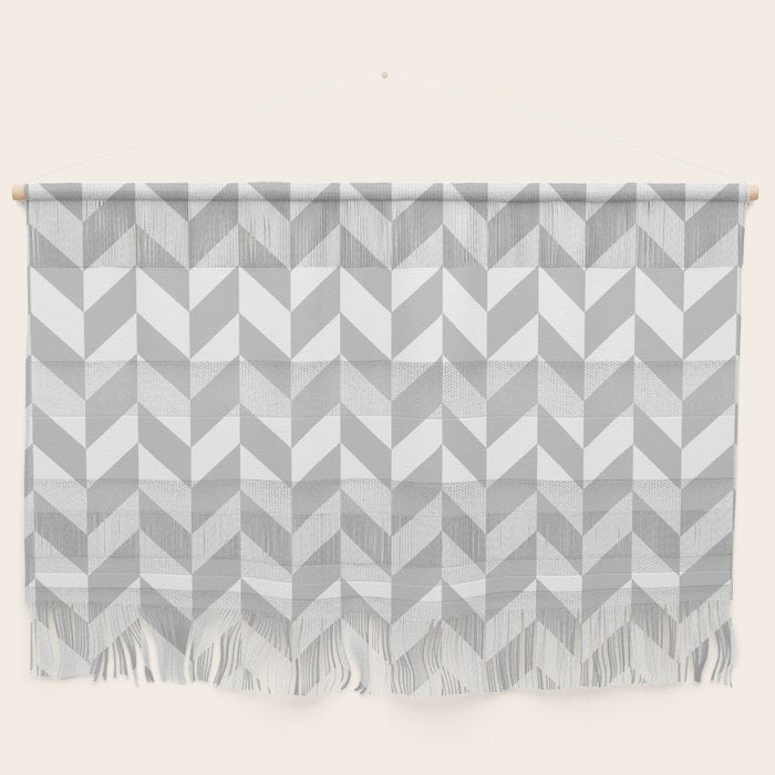 Herringbone (Gray & White Pattern) Wall Hanging Gallery Image 1