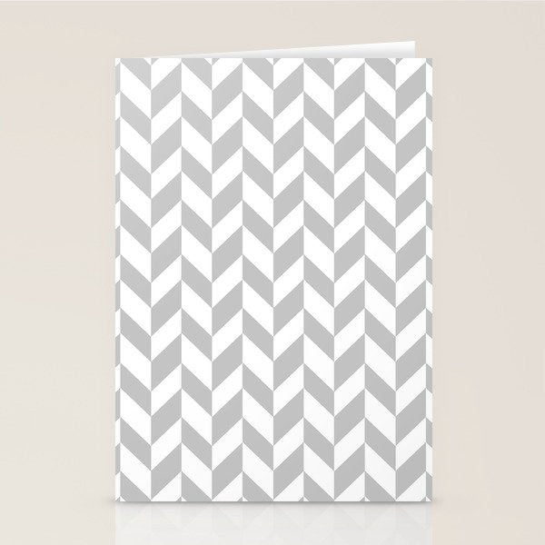Herringbone (Gray & White Pattern) Stationery Card Gallery Image 1