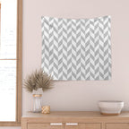 Herringbone (Gray & White Pattern) Wall Tapestry Gallery Image 2