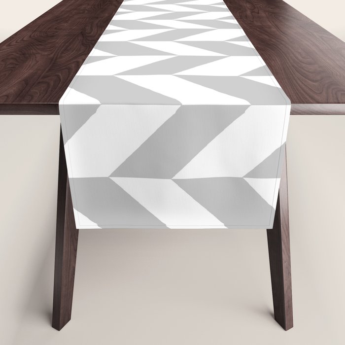 Herringbone (Gray & White Pattern) Table Runner Gallery Image 1