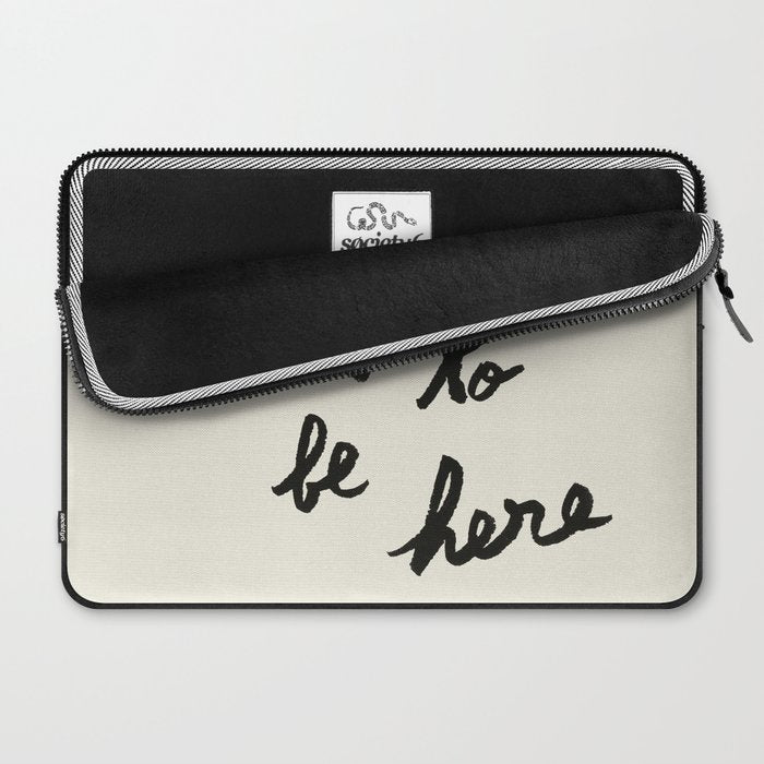 Lucky To Be Here - Brush Script Typography Quote  Laptop Sleeve Gallery Image 2