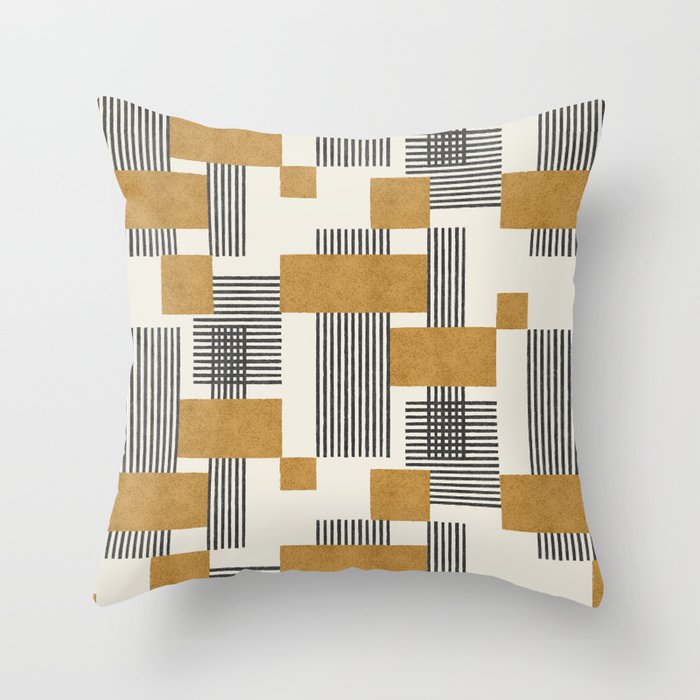 Stripes and Square Composition - Abstract Throw Pillow Gallery Image 6