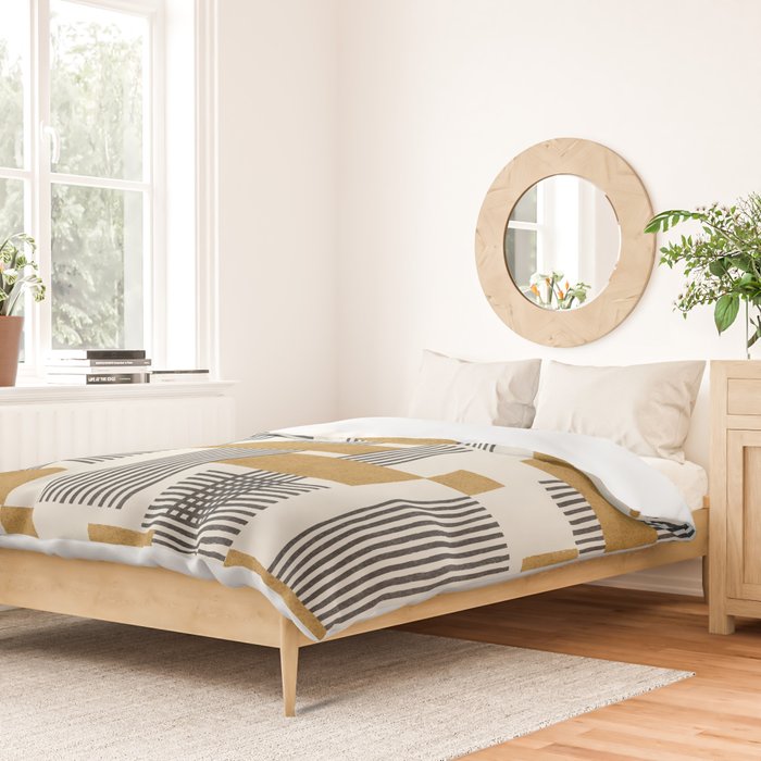 Stripes and Square Composition - Abstract Duvet Cover Gallery Image 2
