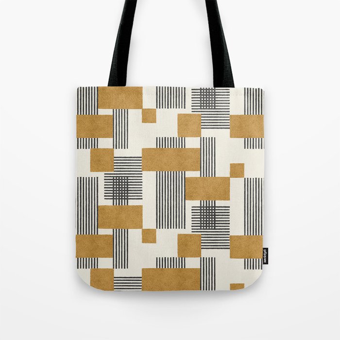 Stripes and Square Composition - Abstract Tote Bag Gallery Image 1
