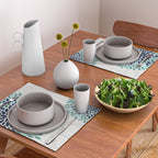 Blooms and Stripes, Aqua and Navy Placemat Gallery Image 2