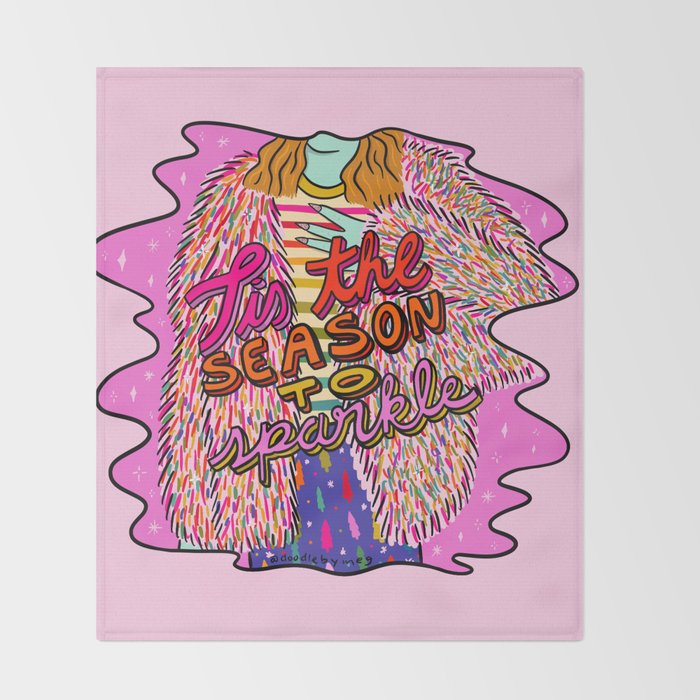 Tis the Season to Sparkle Throw Blanket Gallery Image 2