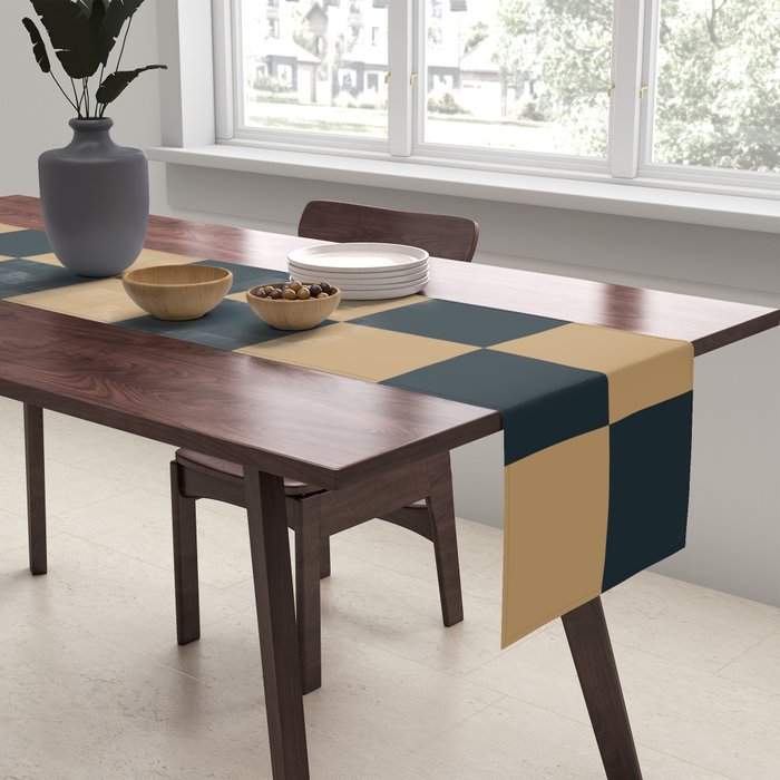 Mineral Dust x Wheatberry Mixed Checker Table Runner Gallery Image 2