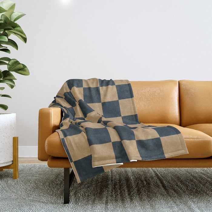 Mineral Dust x Wheatberry Mixed Checker Throw Blanket Gallery Image 1