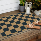 Mineral Dust x Wheatberry Mixed Checker Outdoor Rug Gallery Image 2