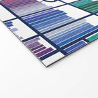 Rainbow bookshelf // white background navy blue shelf and library cats Welcome Mat Gallery Image 2