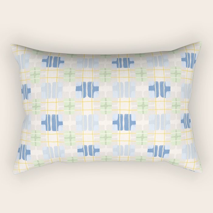 Geo handmade squares Rectangular Pillow Gallery Image 2