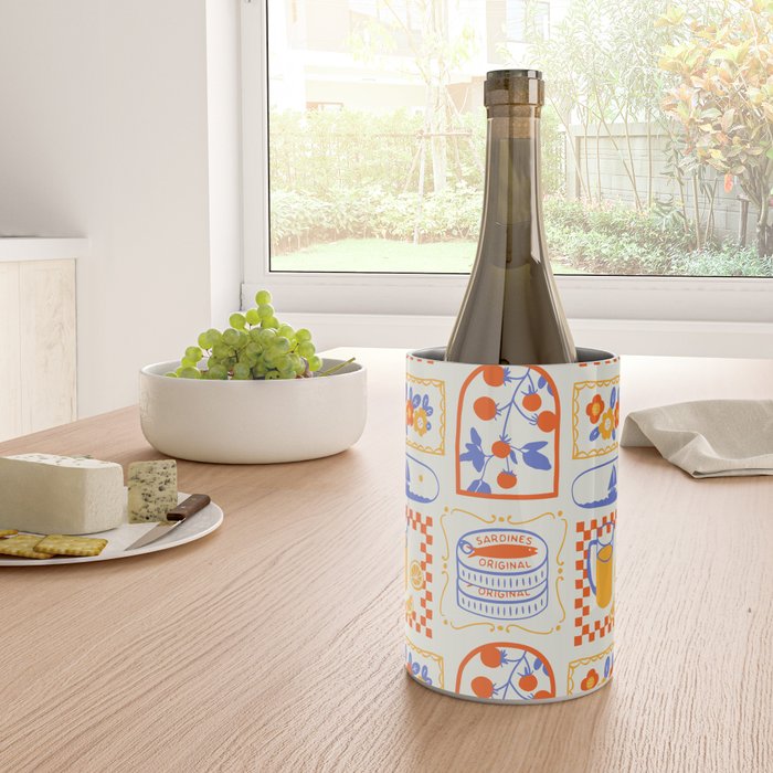 Summer vacation patchwork art pattern Wine Chiller Gallery Image 4