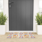 Summer vacation patchwork art pattern Welcome Mat Gallery Image 3
