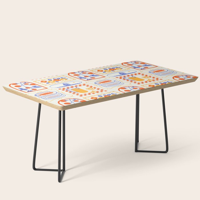 Summer vacation patchwork art pattern Coffee Table Gallery Image 1