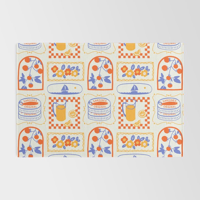 Summer vacation patchwork art pattern Rug Gallery Image 2