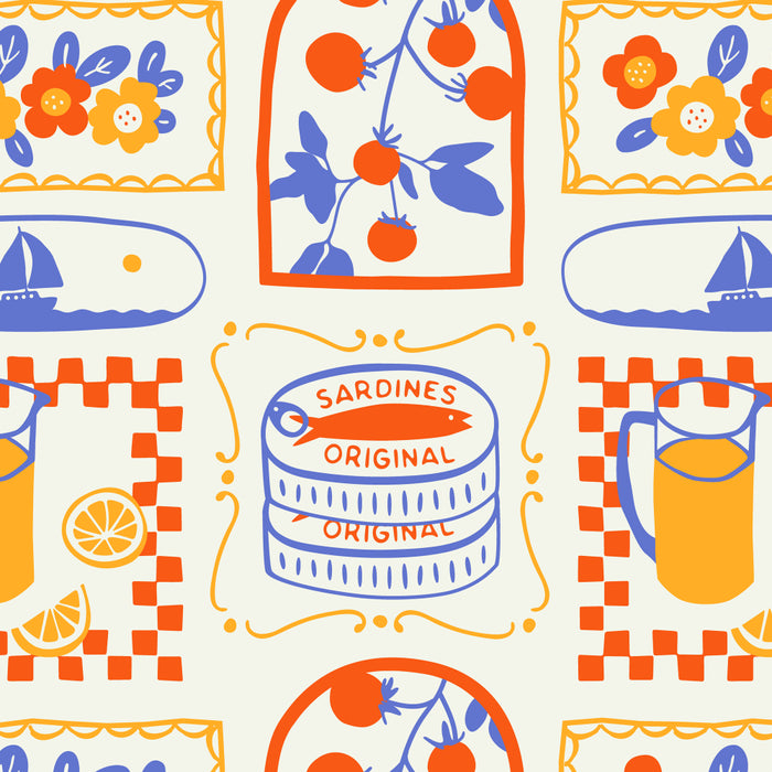 Summer vacation patchwork art pattern Coffee Mug Gallery Image 2