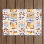 Summer vacation patchwork art pattern Outdoor Rug Gallery Image 1