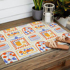 Summer vacation patchwork art pattern Outdoor Rug Gallery Image 2